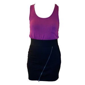 BCBGeneration Color Block Pink Black Zipper Dress